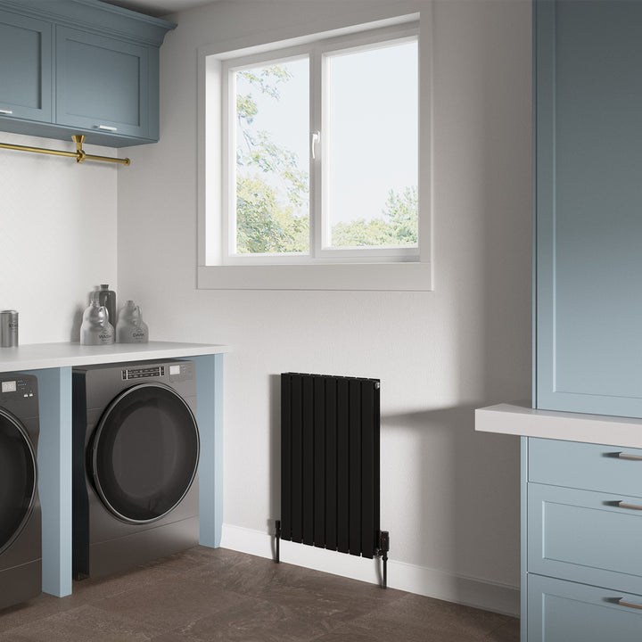 Typhoon - Black Designer Radiator H800mm x W544mm Double Panel - Feet Included