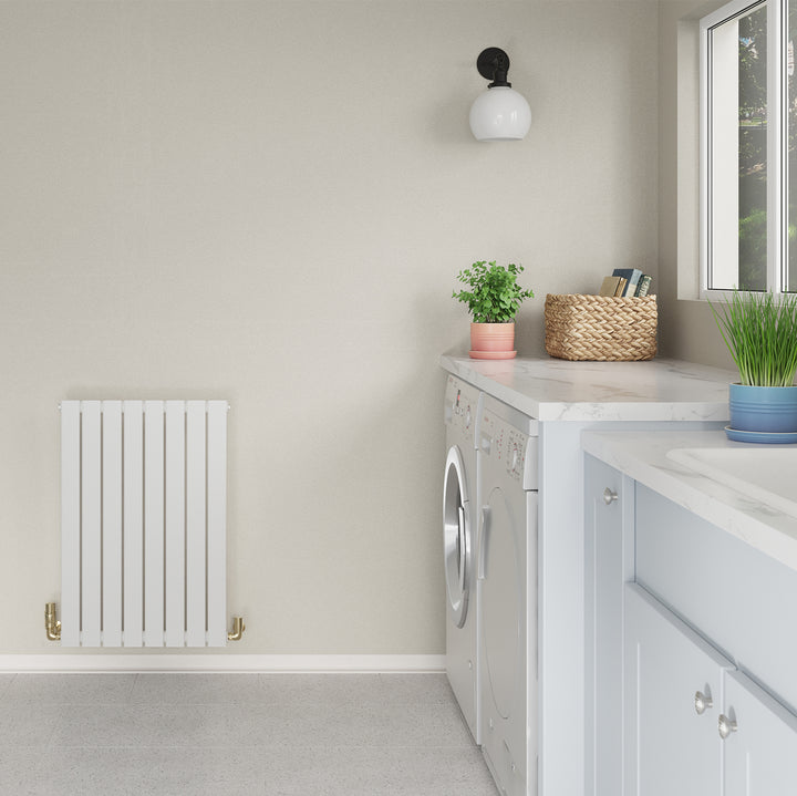 Typhoon - White Designer Radiator H800mm x W544mm Single Panel - Feet Included