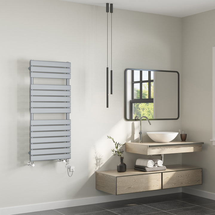 Typhoon - Silver Dual Fuel Towel Rail H1156mm x W500mm Thermostatic