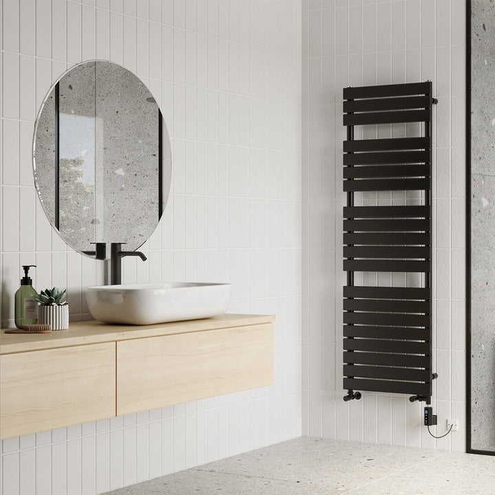 Typhoon - Black Dual Fuel Towel Rail H1564mm x W500mm Thermostatic WIFI