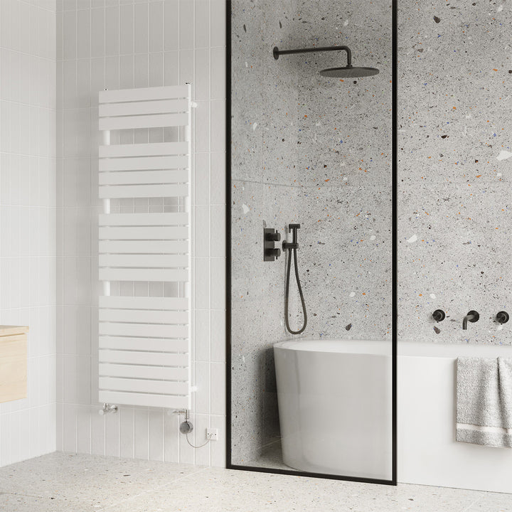 Typhoon - White Dual Fuel Towel Rail H1564mm x W500mm Thermostatic
