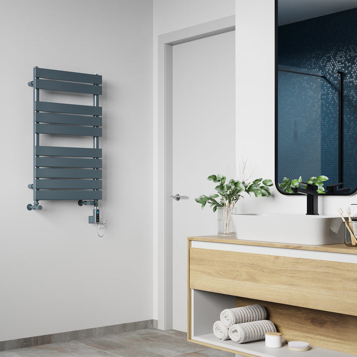 Typhoon - Anthracite Dual Fuel Towel Rail H816mm x W500mm Thermostatic WIFI