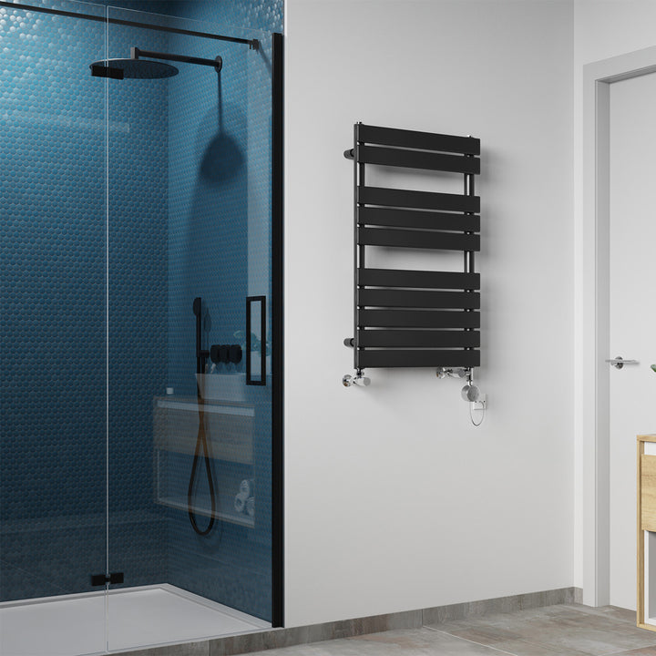 Typhoon - Black Dual Fuel Towel Rail H816mm x W500mm Thermostatic