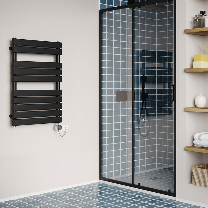 Typhoon - Black Electric Towel Rail H816mm x W500mm 300w Thermostatic