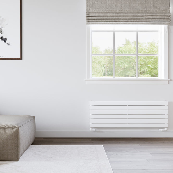 Typhoon Axis - White Horizontal Radiator H408mm x W1200mm Double Panel