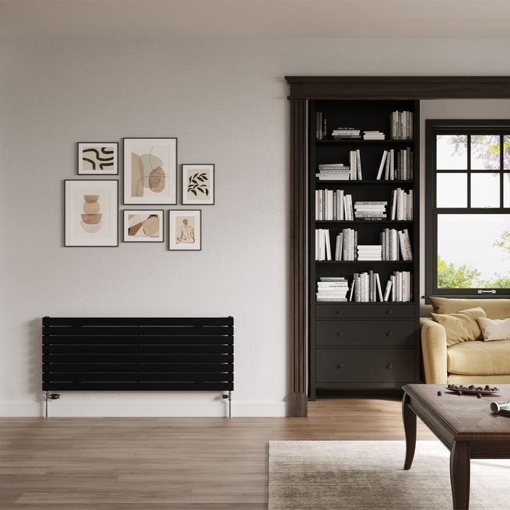 Typhoon Axis - Black Horizontal Radiator H544mm x W1400mm Single Panel