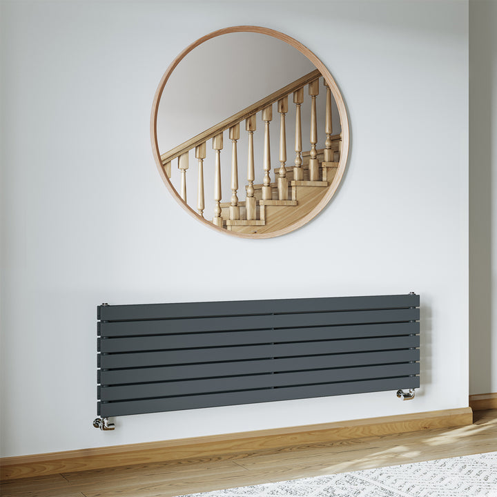 Typhoon Axis - Anthracite Horizontal Radiator H476mm x W1600mm Double Panel