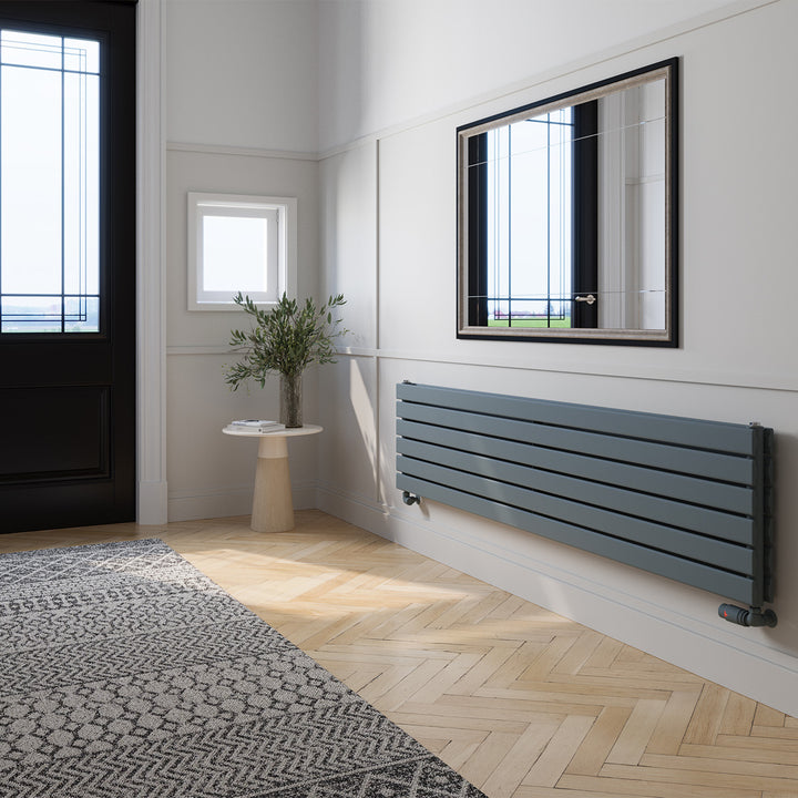 Typhoon Axis - Anthracite Horizontal Radiator H408mm x W1800mm Double Panel