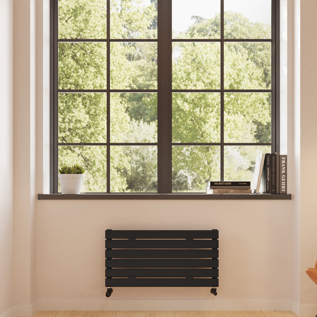 Black Horizontal Radiator H408mm x W800mm Single Panel - Typhoon Axis ...