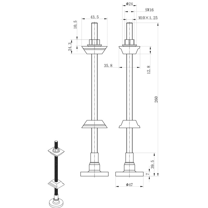 Talus - Chrome Radiator Wall Stay