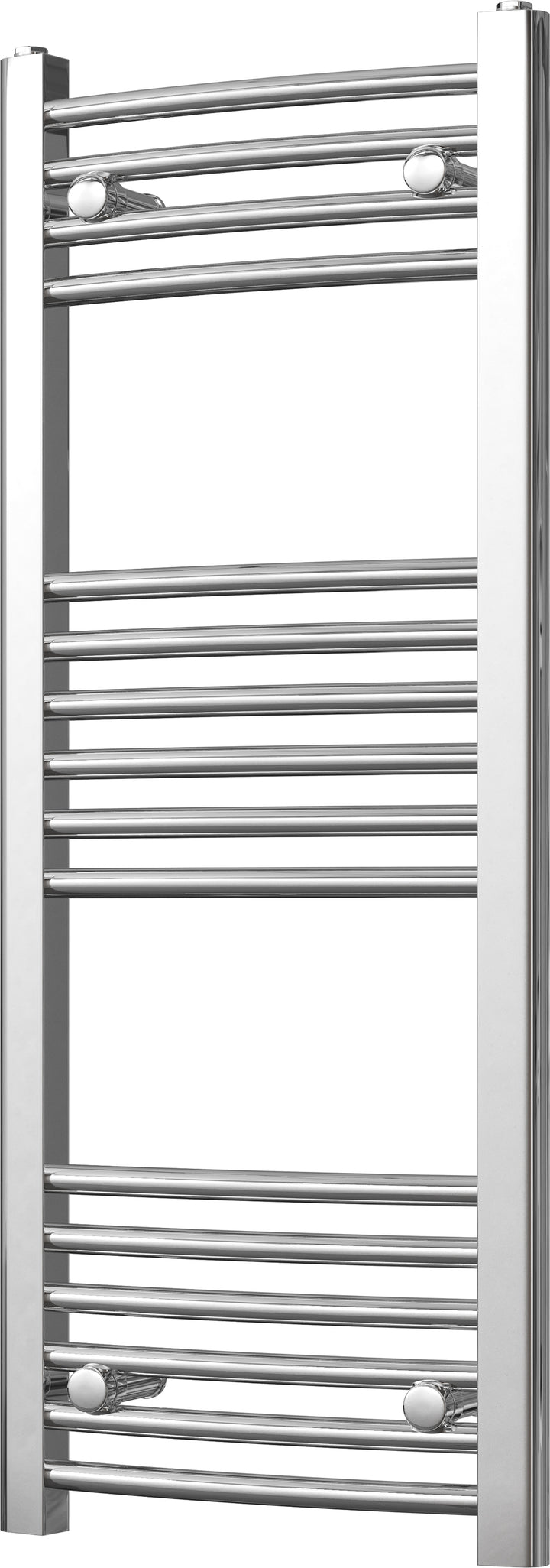 Zennor - Chrome Heated Towel Rail - H1000mm x W400mm - Curved