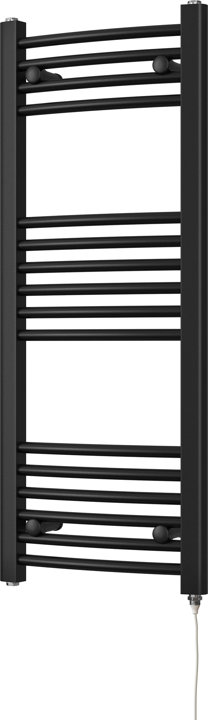 Zennor - Black Electric Towel Rail H1000mm x W400mm Curved 300w Standard