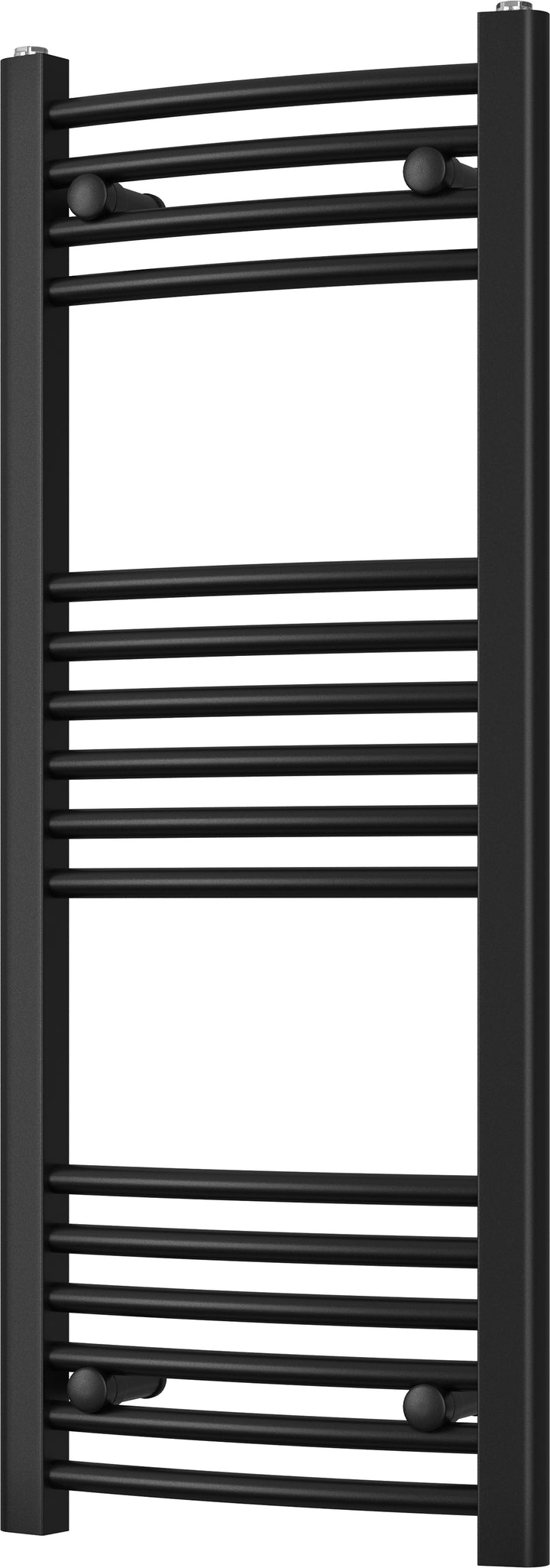 Zennor - Black Heated Towel Rail - H1000mm x W400mm - Curved