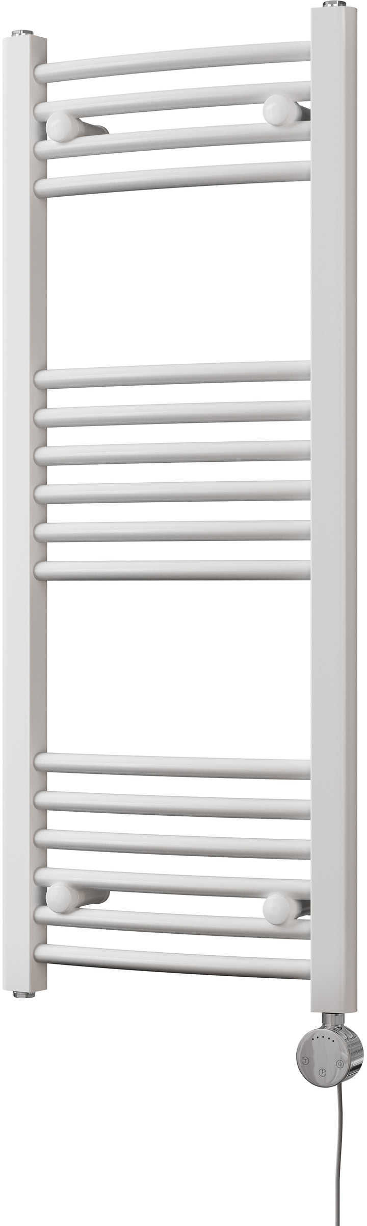 Zennor - White Electric Towel Rail H1000mm x W400mm Curved 300w Thermostatic