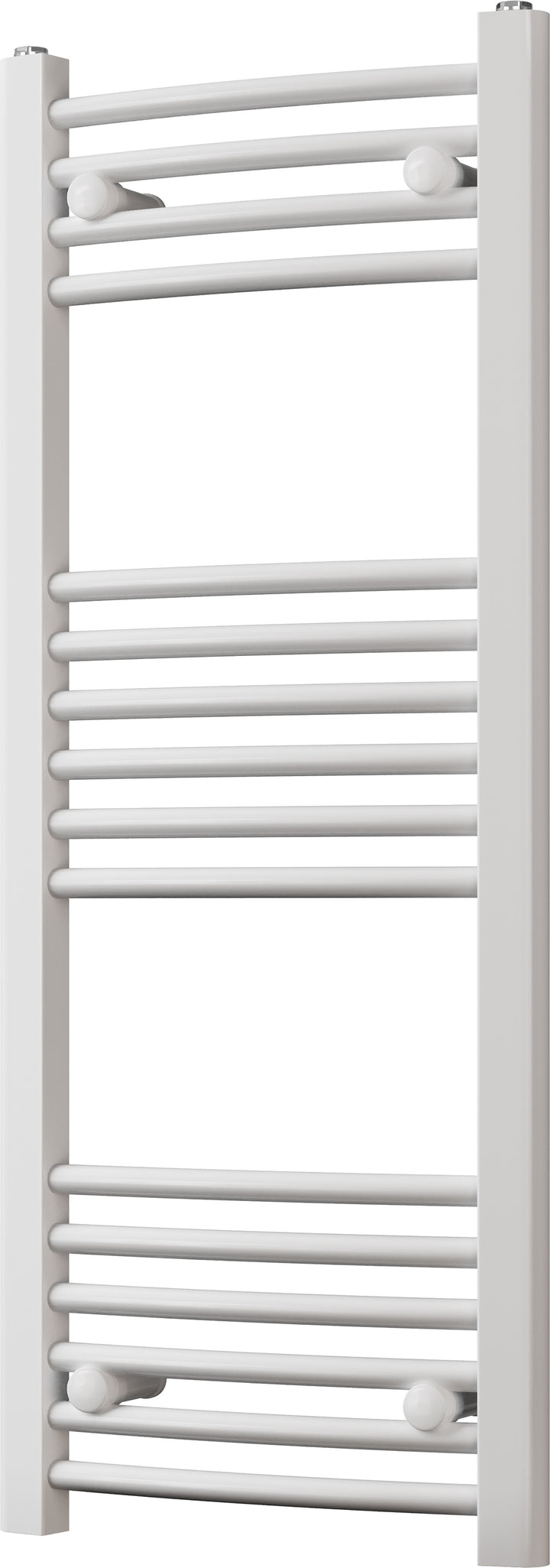 Zennor - White Heated Towel Rail - H1000mm x W400mm - Curved