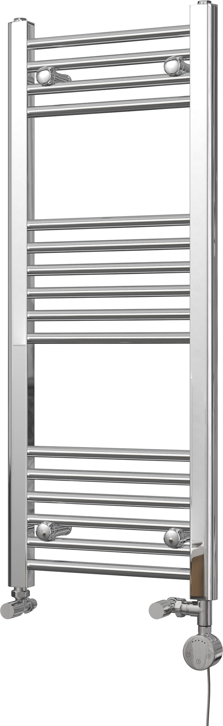 Zennor - Chrome Dual Fuel Towel Rail H1000mm x W400mm Thermostatic - Straight