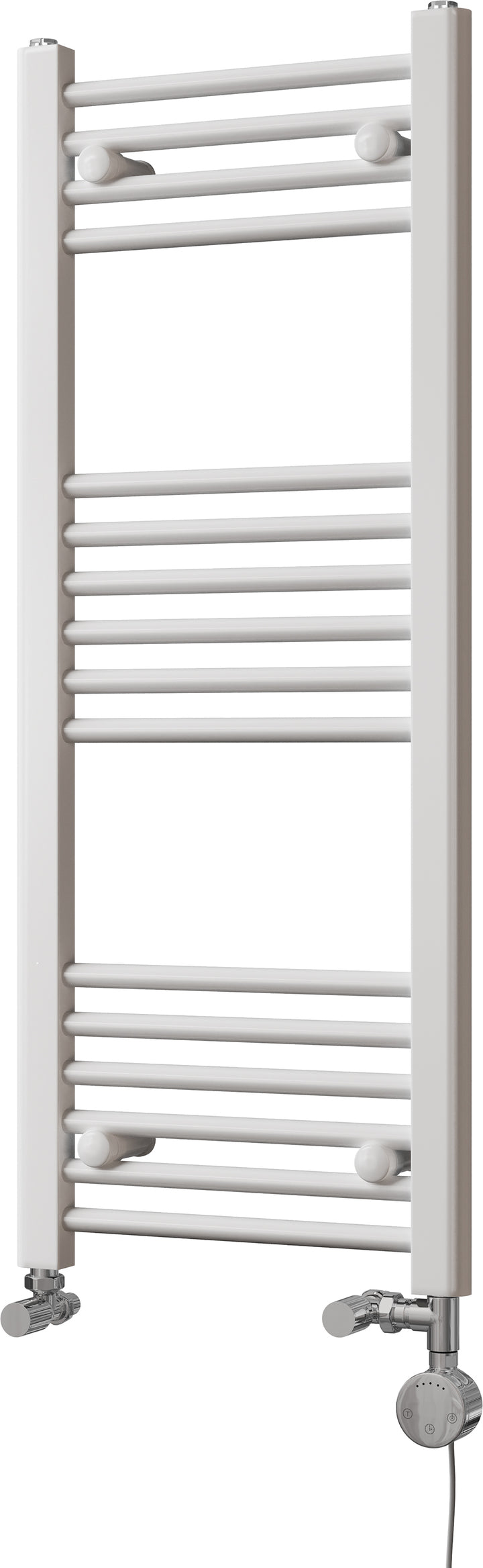 Zennor - White Dual Fuel Towel Rail H1000mm x W400mm Thermostatic - Straight