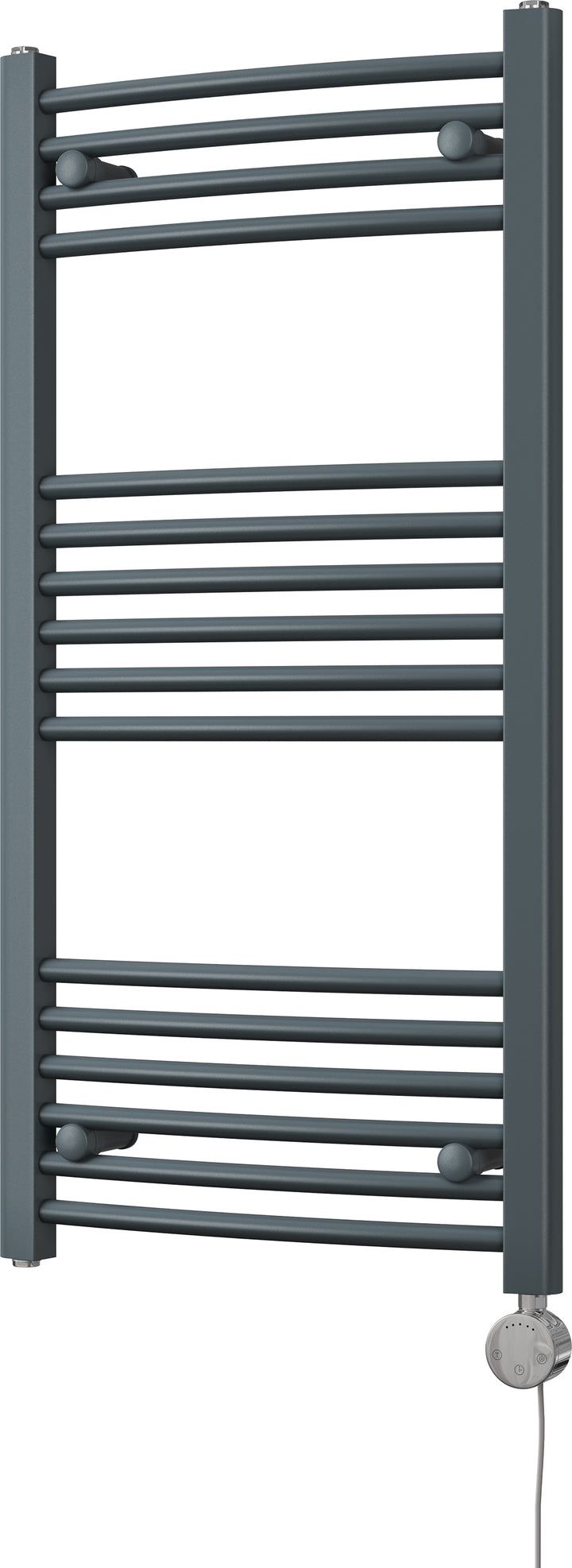 Zennor - Anthracite Electric Towel Rail H1000mm x W500mm Curved 300w Thermostatic