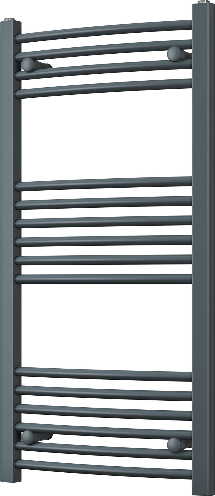 Zennor - Anthracite Heated Towel Rail - H1000mm x W500mm - Curved