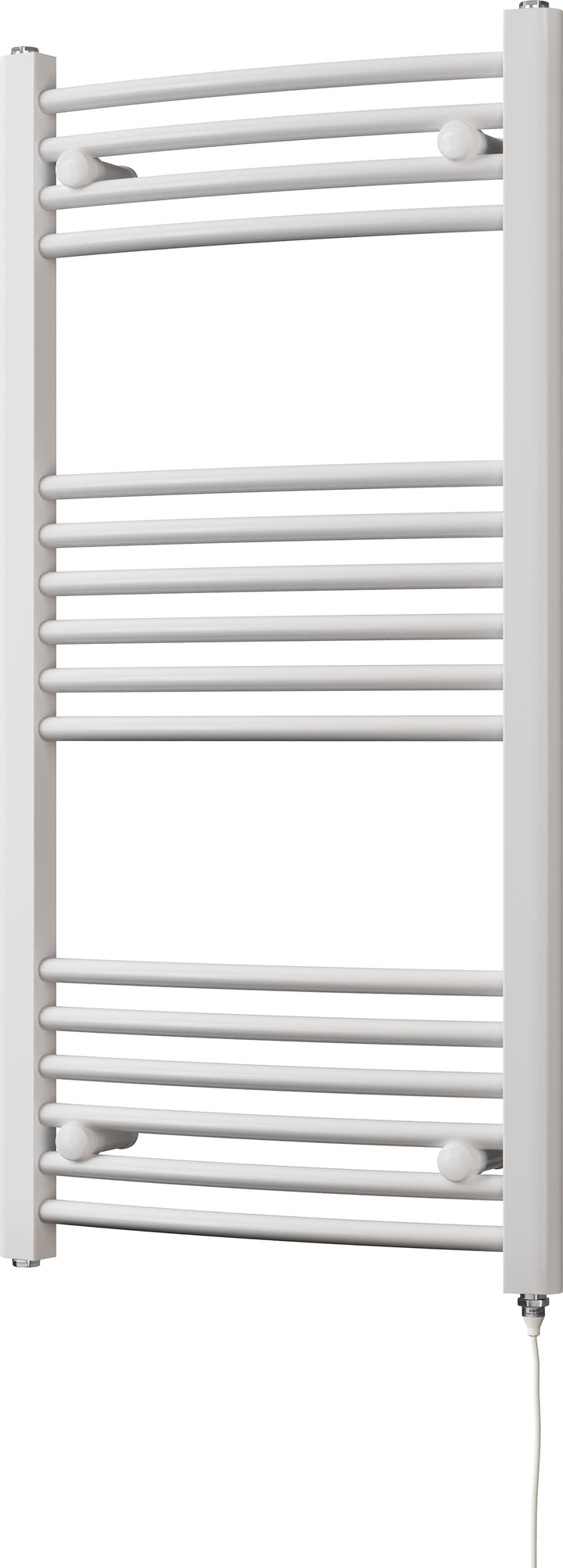 Zennor - White Electric Towel Rail H1000mm x W500mm Curved 300w Standard