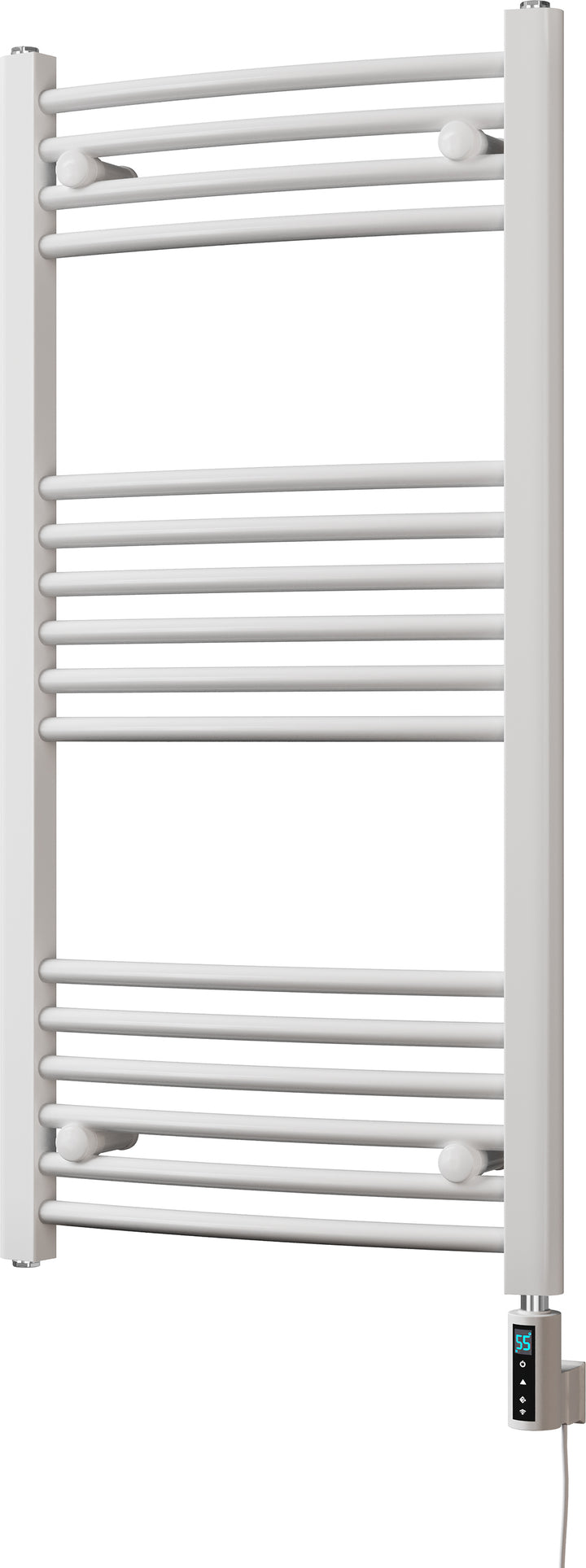 Zennor - White Electric Towel Rail H1000mm x W500mm Curved 300w Thermostatic WIFI