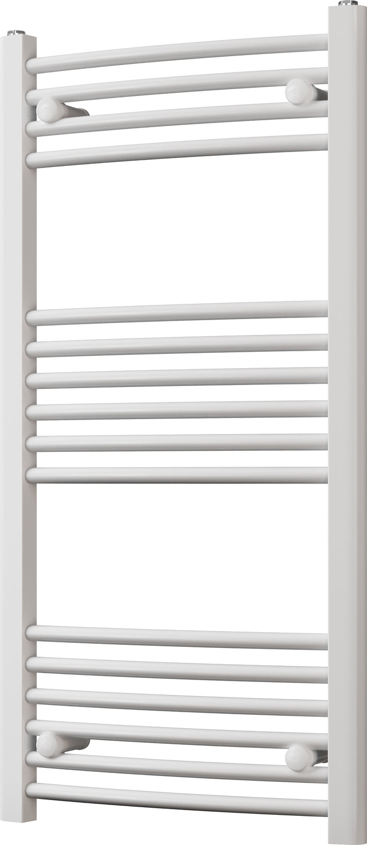 Zennor - White Heated Towel Rail - H1000mm x W500mm - Curved