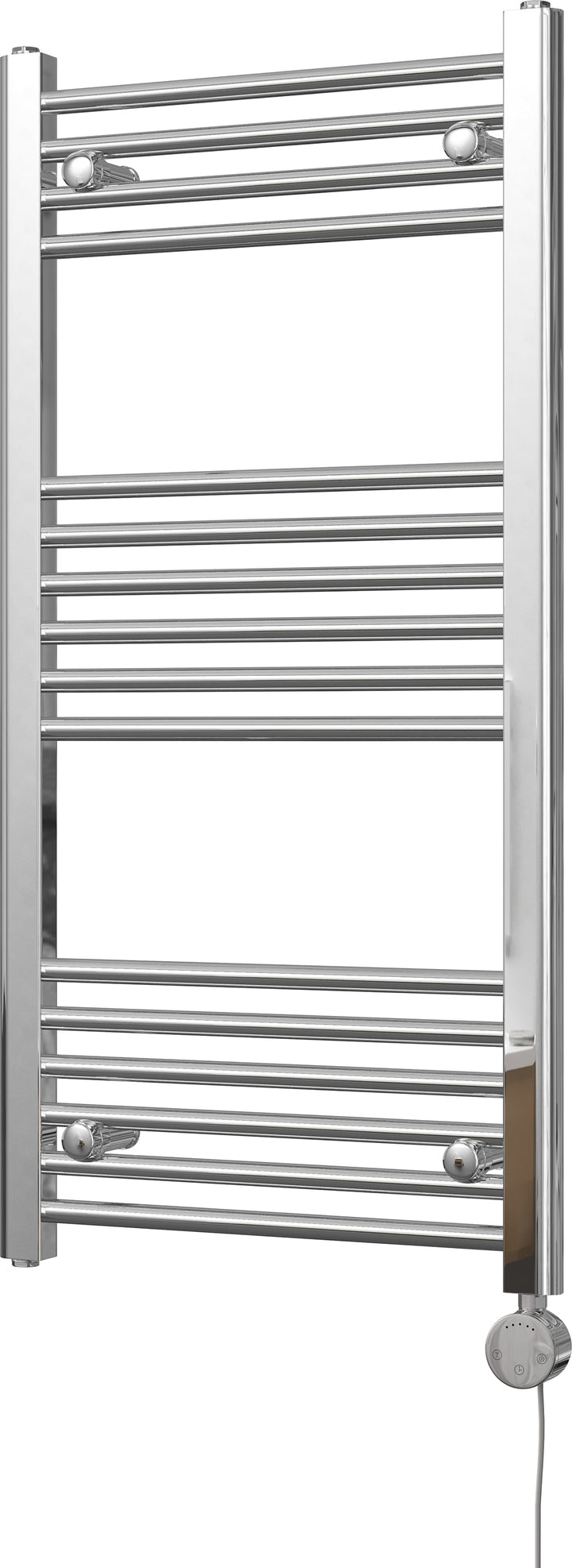 Zennor - Chrome Electric Towel Rail H1000mm x W500mm Straight 300w Thermostatic