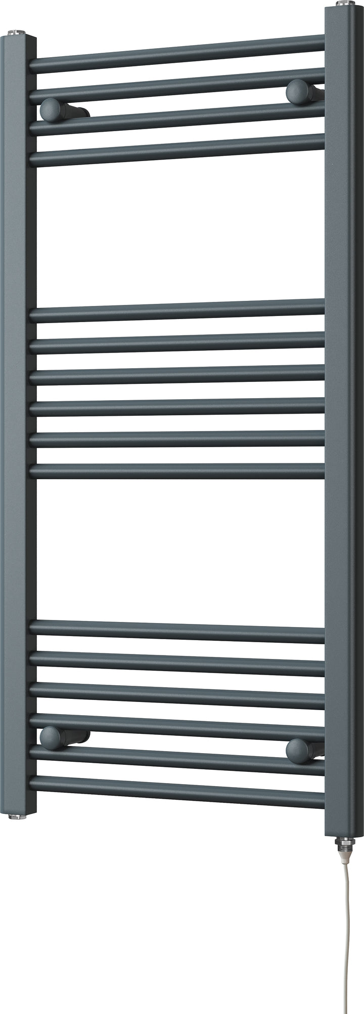 Zennor - Anthracite Electric Towel Rail H1000mm x W500mm Straight 300w Standard