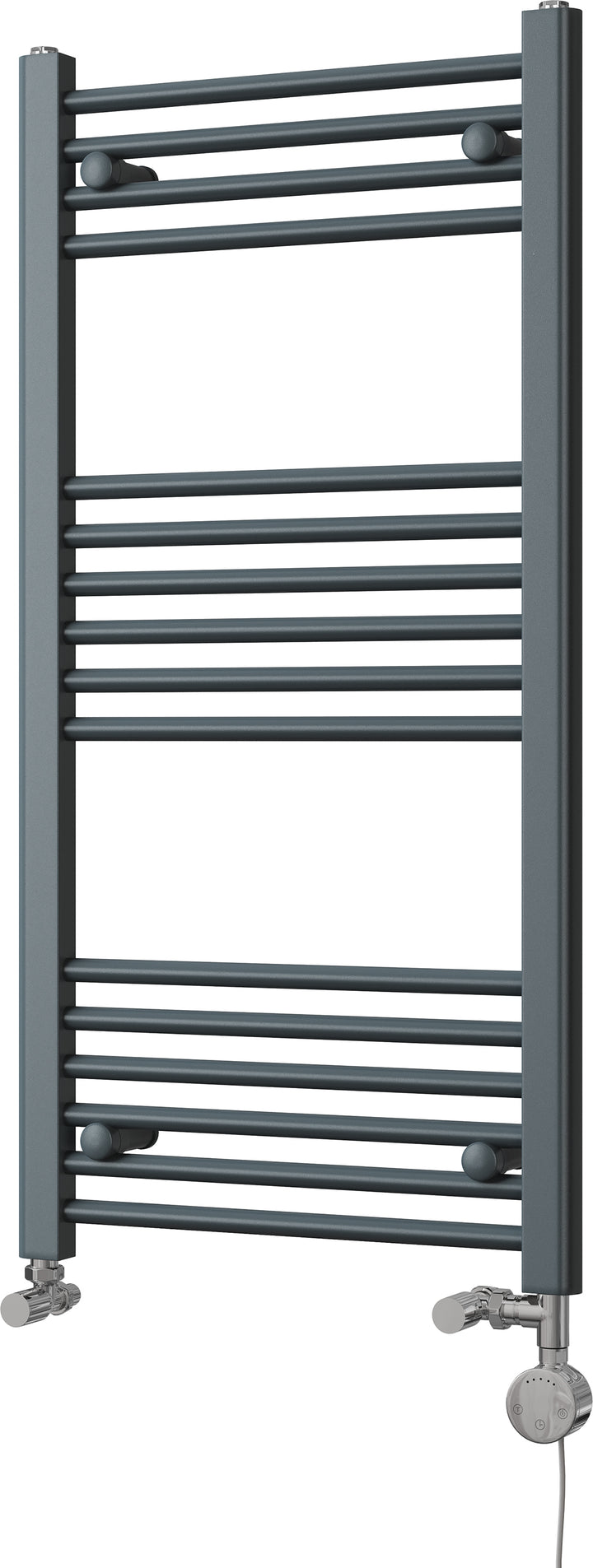 Zennor - Anthracite Dual Fuel Towel Rail  H1000mm x W500mm Thermostatic - Straight
