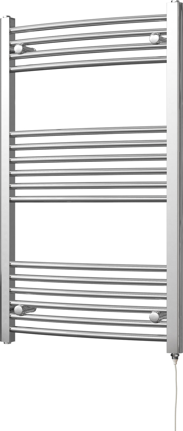 Zennor - Chrome Electric Towel Rail H1000mm x W600mm Curved 300w Standard