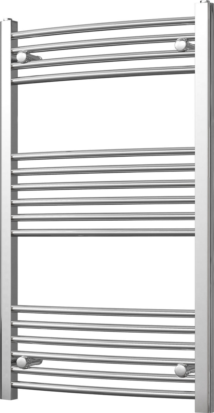 Zennor - Chrome Heated Towel Rail - H1000mm x W600mm - Curved