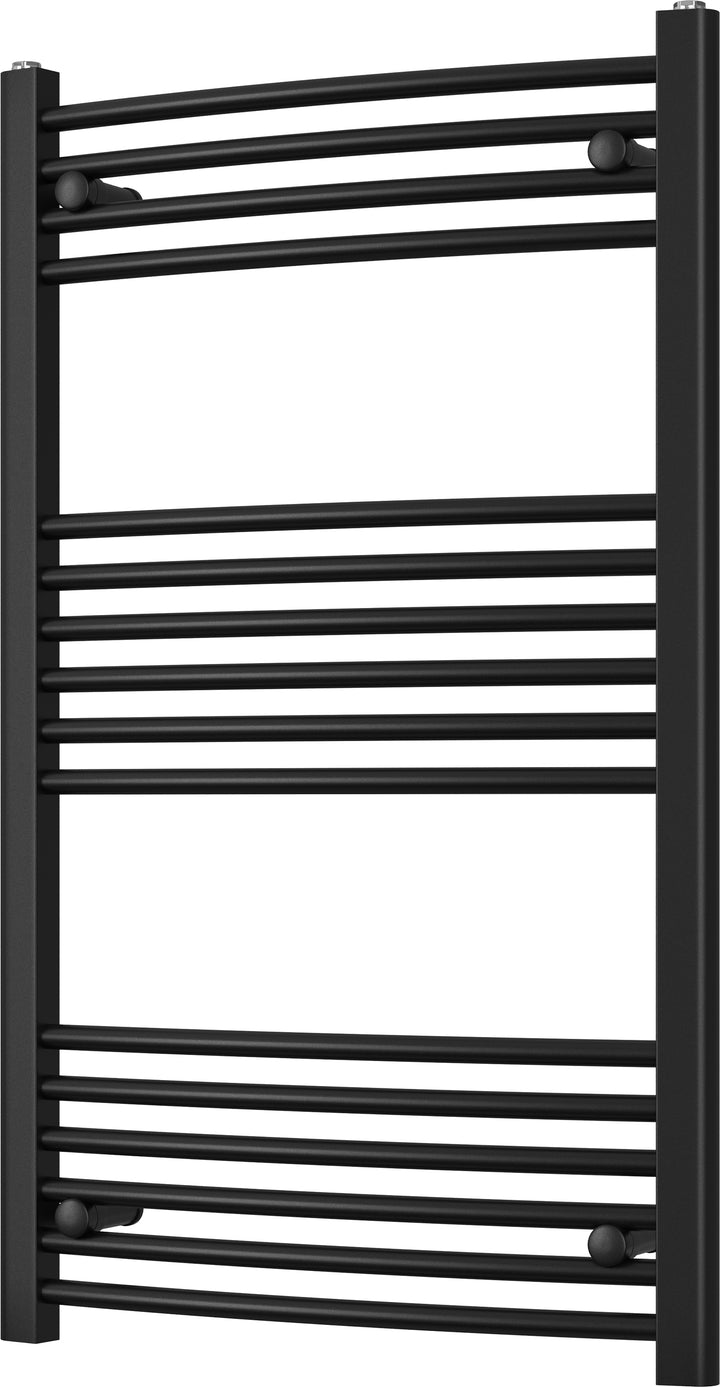 Zennor - Black Heated Towel Rail - H1000mm x W600mm - Curved