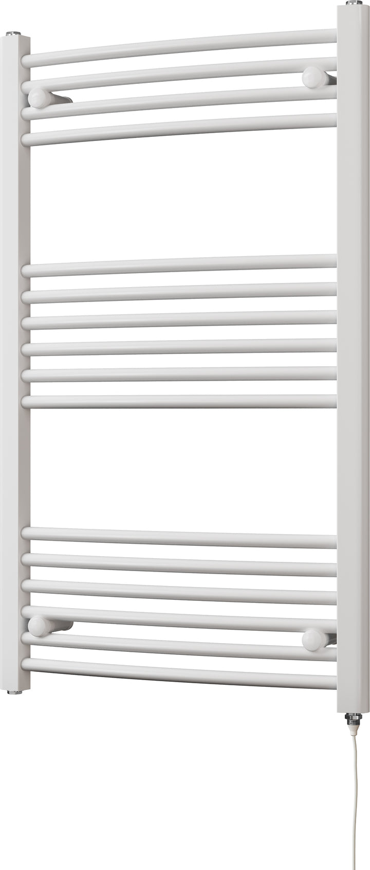 Zennor - White Electric Towel Rail H1000mm x W600mm Curved 400w Standard