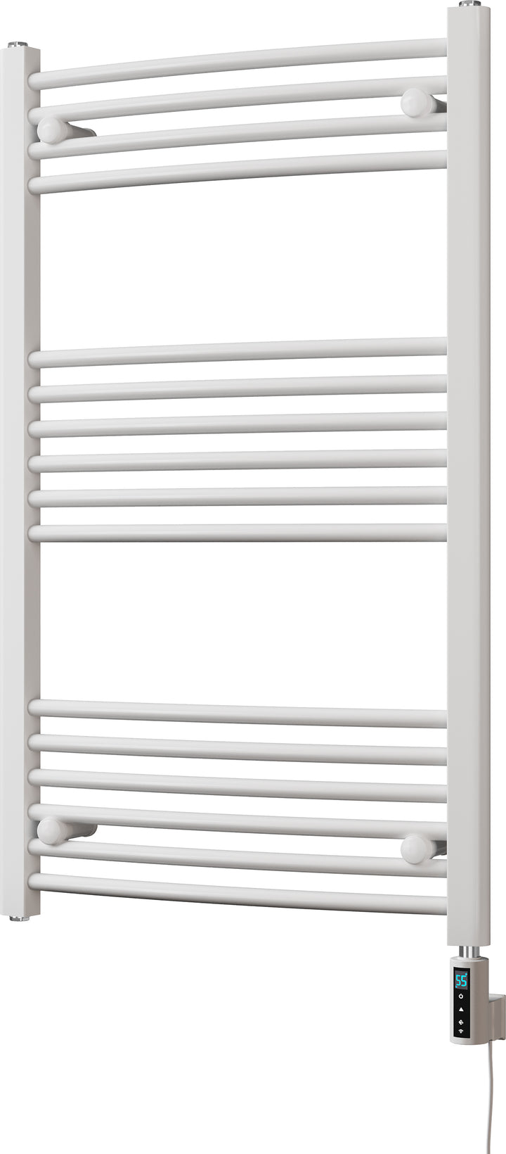 Zennor - White Electric Towel Rail H1000mm x W600mm Curved 300w Thermostatic WIFI