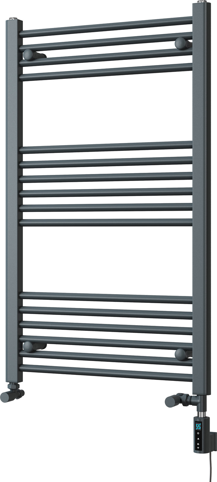 Zennor - Anthracite Dual Fuel Towel Rail  H1000mm x W600mm Thermostatic WIFI - Straight