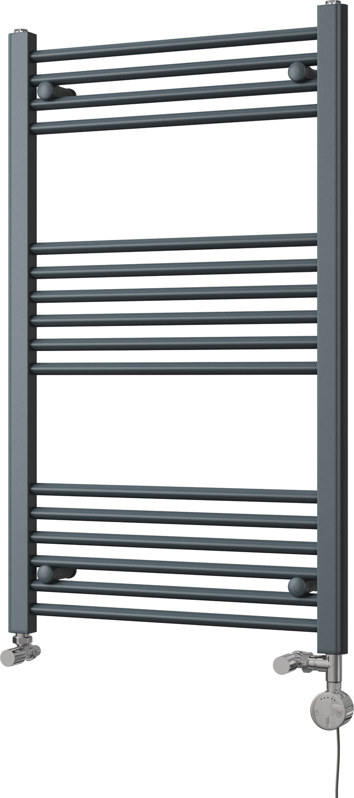 Zennor - Anthracite Dual Fuel Towel Rail  H1000mm x W600mm Thermostatic - Straight