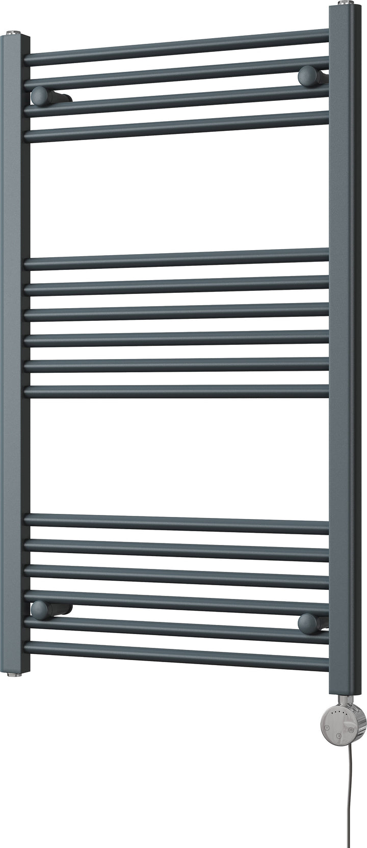 Zennor - Anthracite Electric Towel Rail H1000mm x W600mm Straight 300w Thermostatic