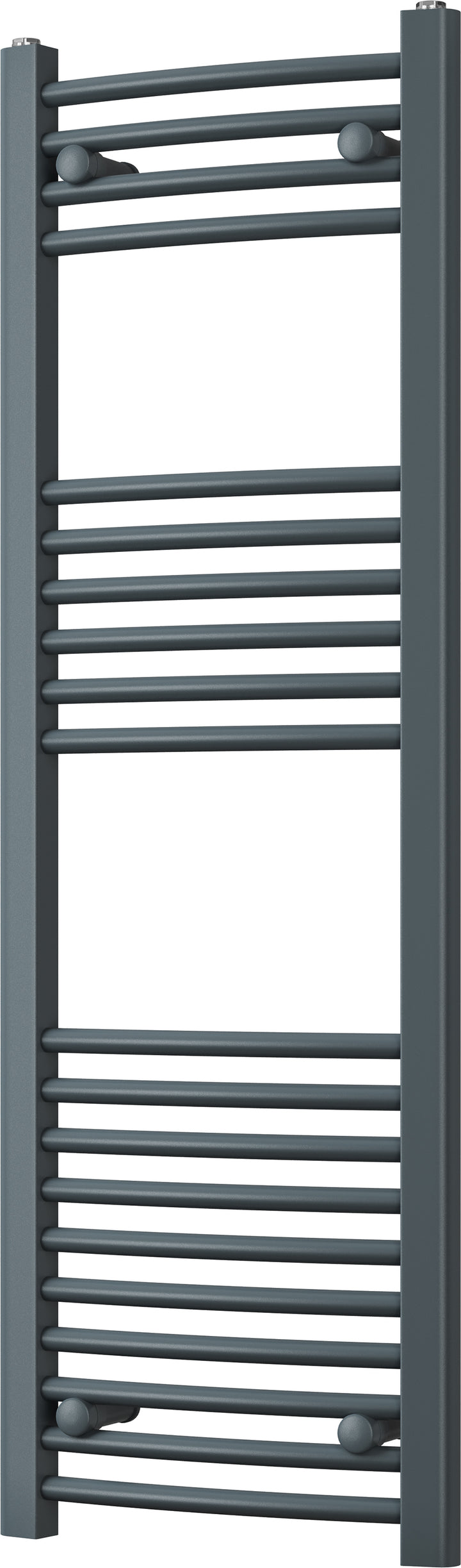 Zennor - Anthracite Heated Towel Rail - H1200mm x W400mm - Curved