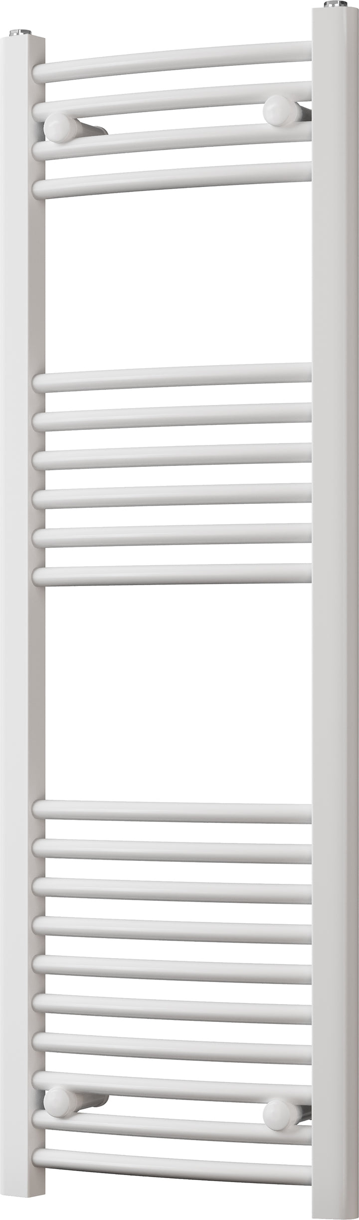 Zennor - White Heated Towel Rail - H1200mm x W400mm - Curved