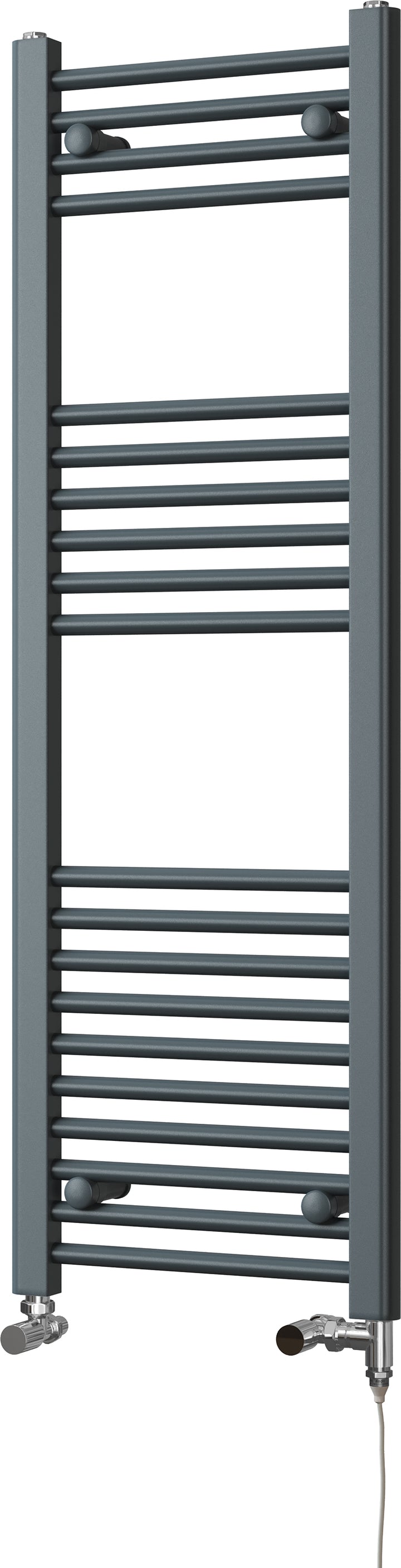 Zennor - Anthracite Dual Fuel Towel Rail  H1200mm x W400mm Standard - Straight