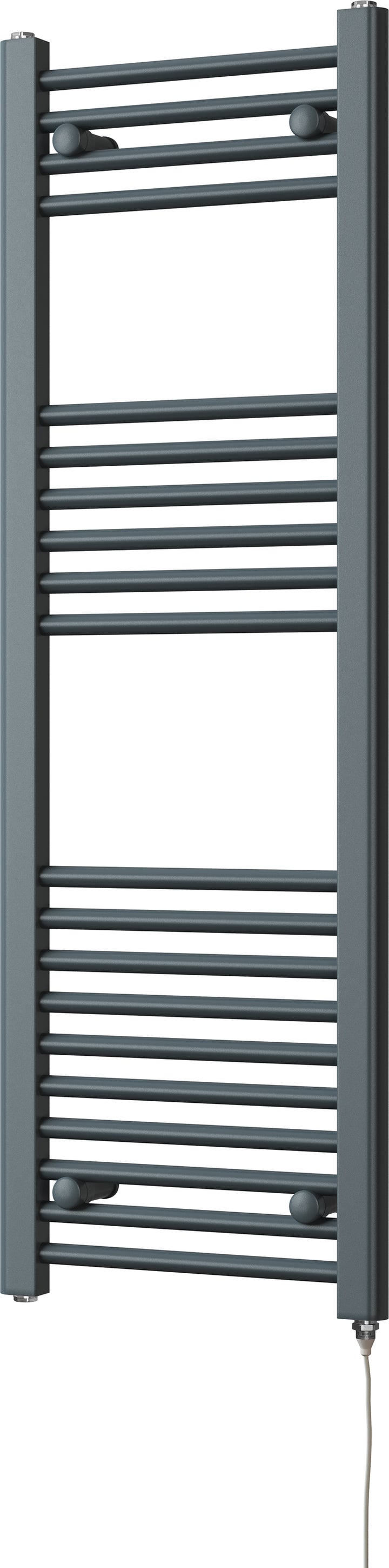 Zennor - Anthracite Electric Towel Rail H1200mm x W400mm Straight 400w Standard