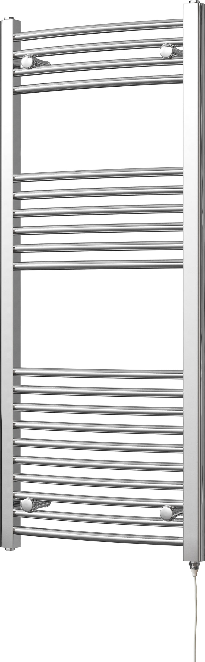 Zennor - Chrome Electric Towel Rail H1200mm x W500mm Curved 400w Standard