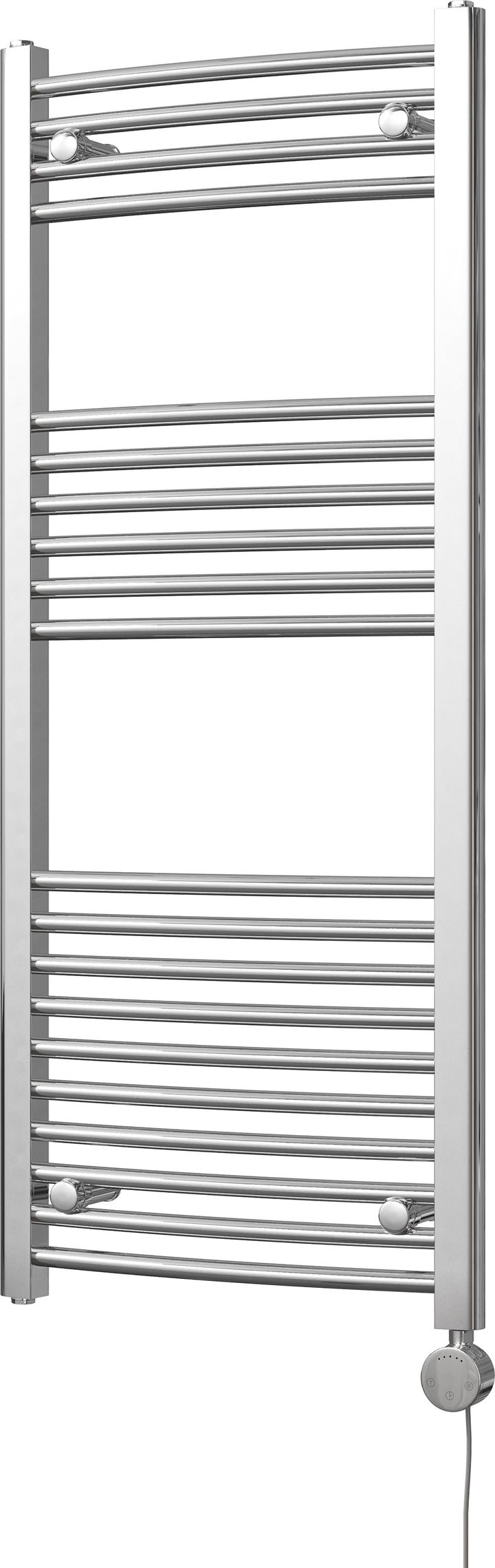 Zennor - Chrome Electric Towel Rail H1200mm x W500mm Curved 300w Thermostatic