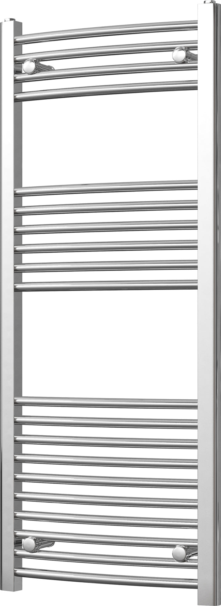 Zennor - Chrome Heated Towel Rail - H1200mm x W500mm - Curved