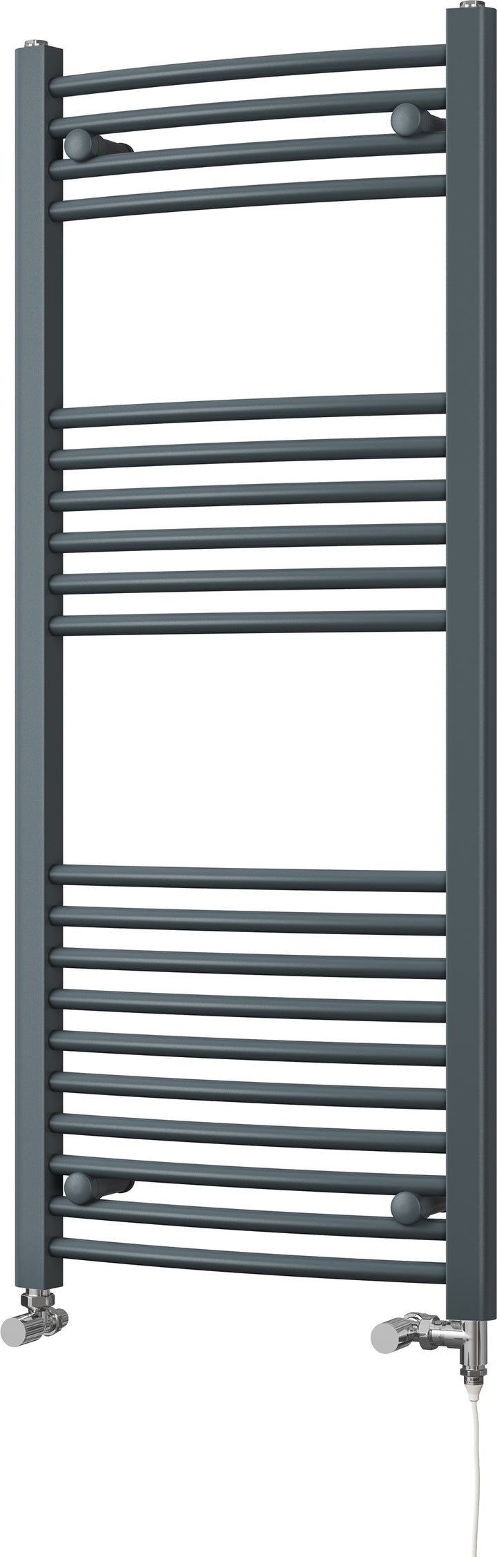Zennor - Anthracite Dual Fuel Towel Rail  H1200mm x W500mm Standard - Curved