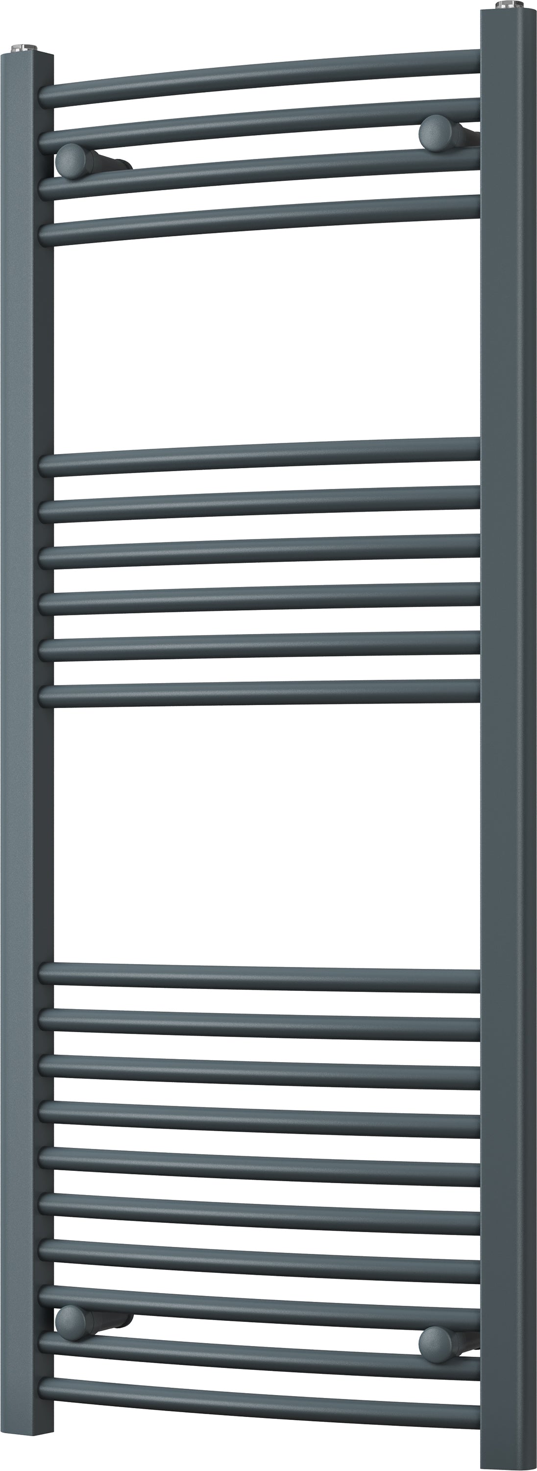 Zennor - Anthracite Heated Towel Rail - H1200mm x W500mm - Curved