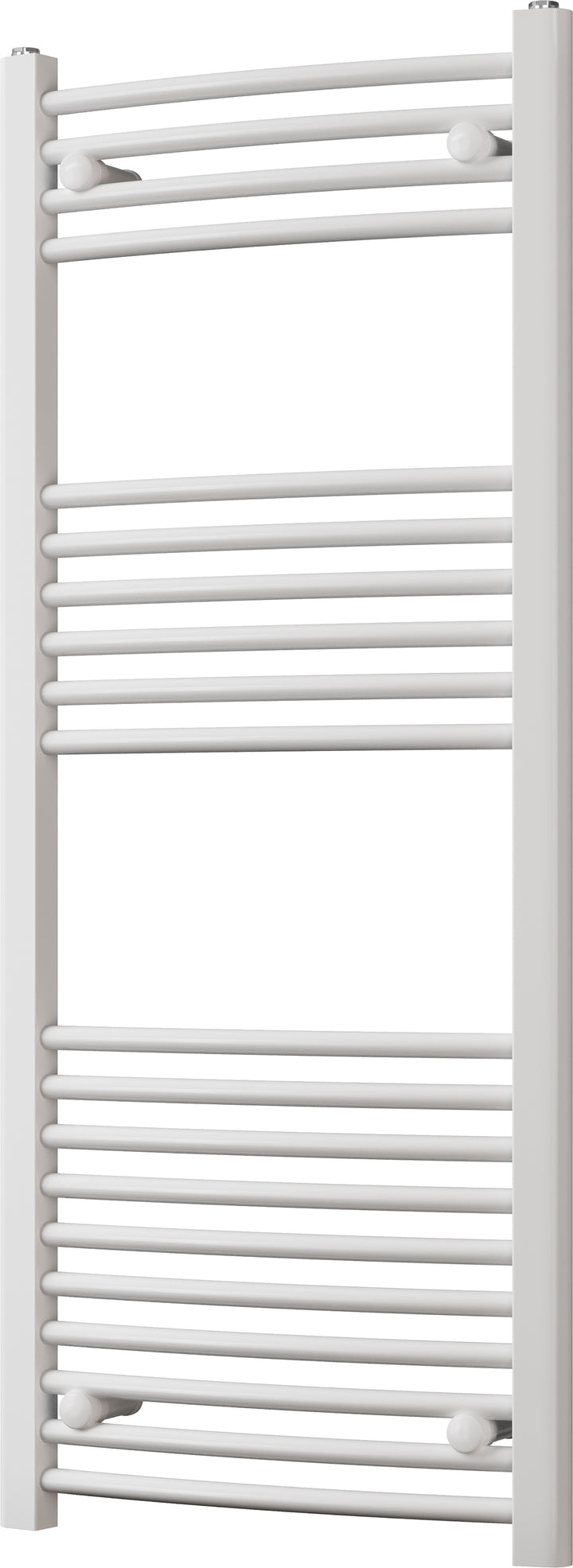 Zennor - White Heated Towel Rail - H1200mm x W500mm - Curved