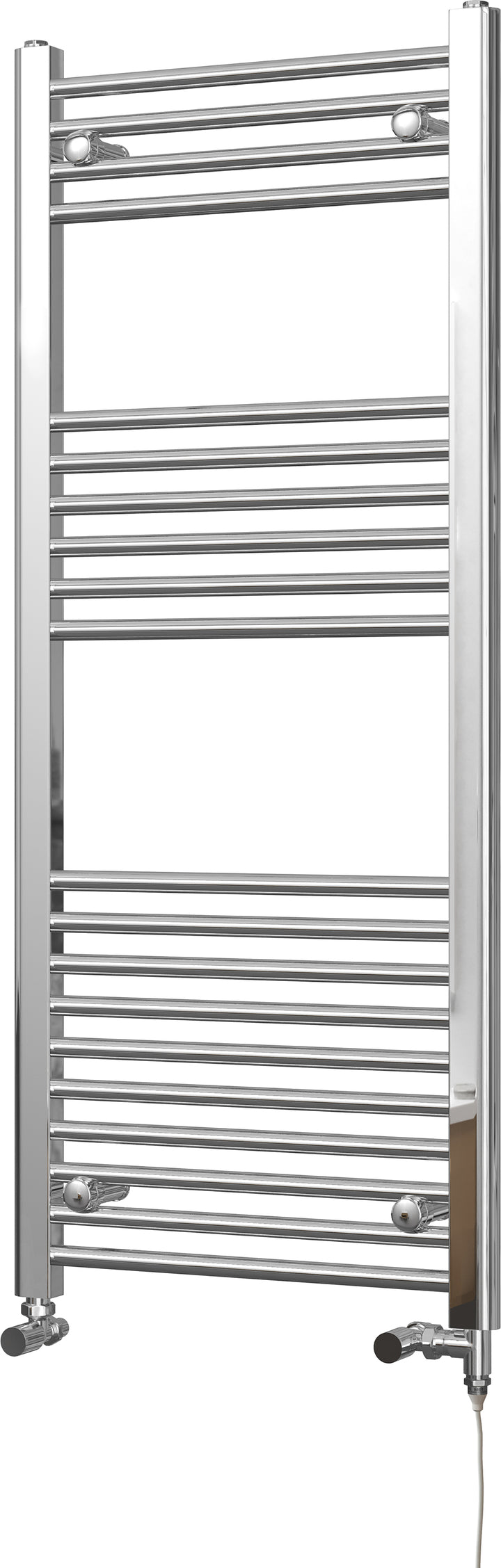 Zennor - Chrome Dual Fuel Towel Rail H1200mm x W500mm Standard - Straight