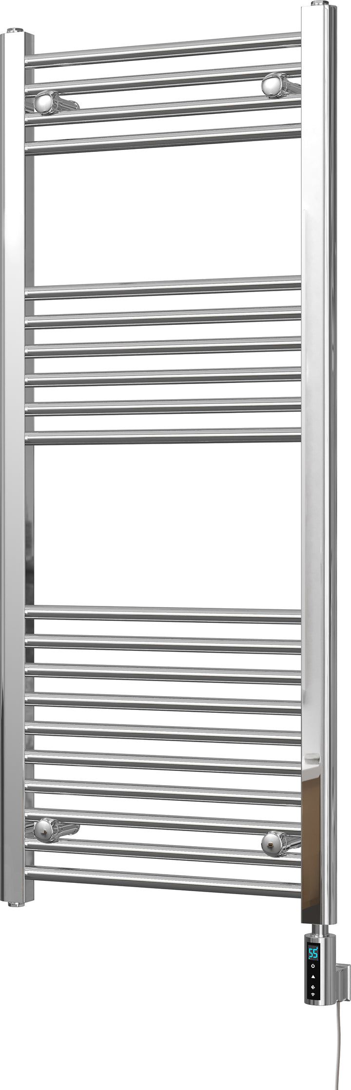 Zennor - Chrome Electric Towel Rail H1200mm x W500mm Straight 300w Thermostatic WIFI