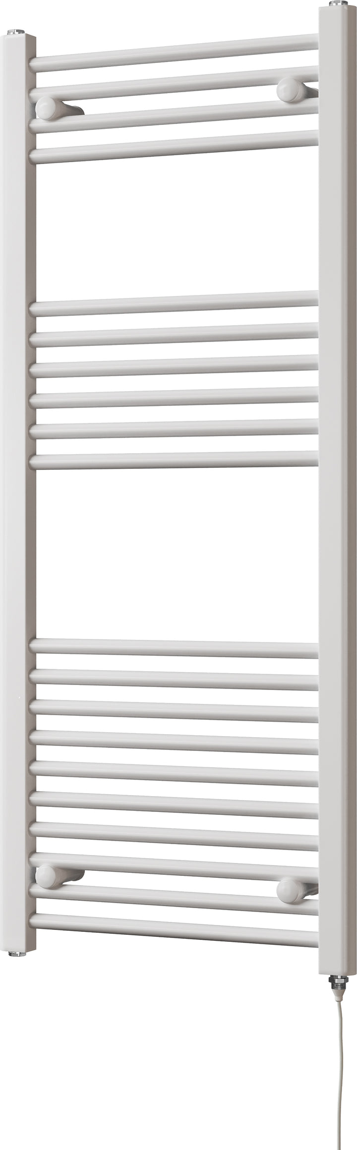 Zennor - White Electric Towel Rail H1200mm x W500mm Straight 400w Standard